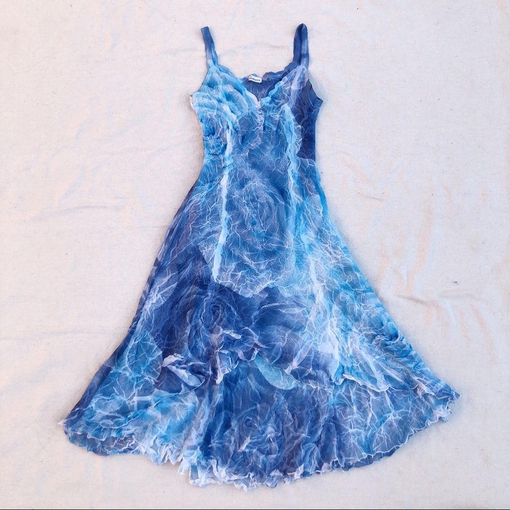 Blue and White Komarov Dress